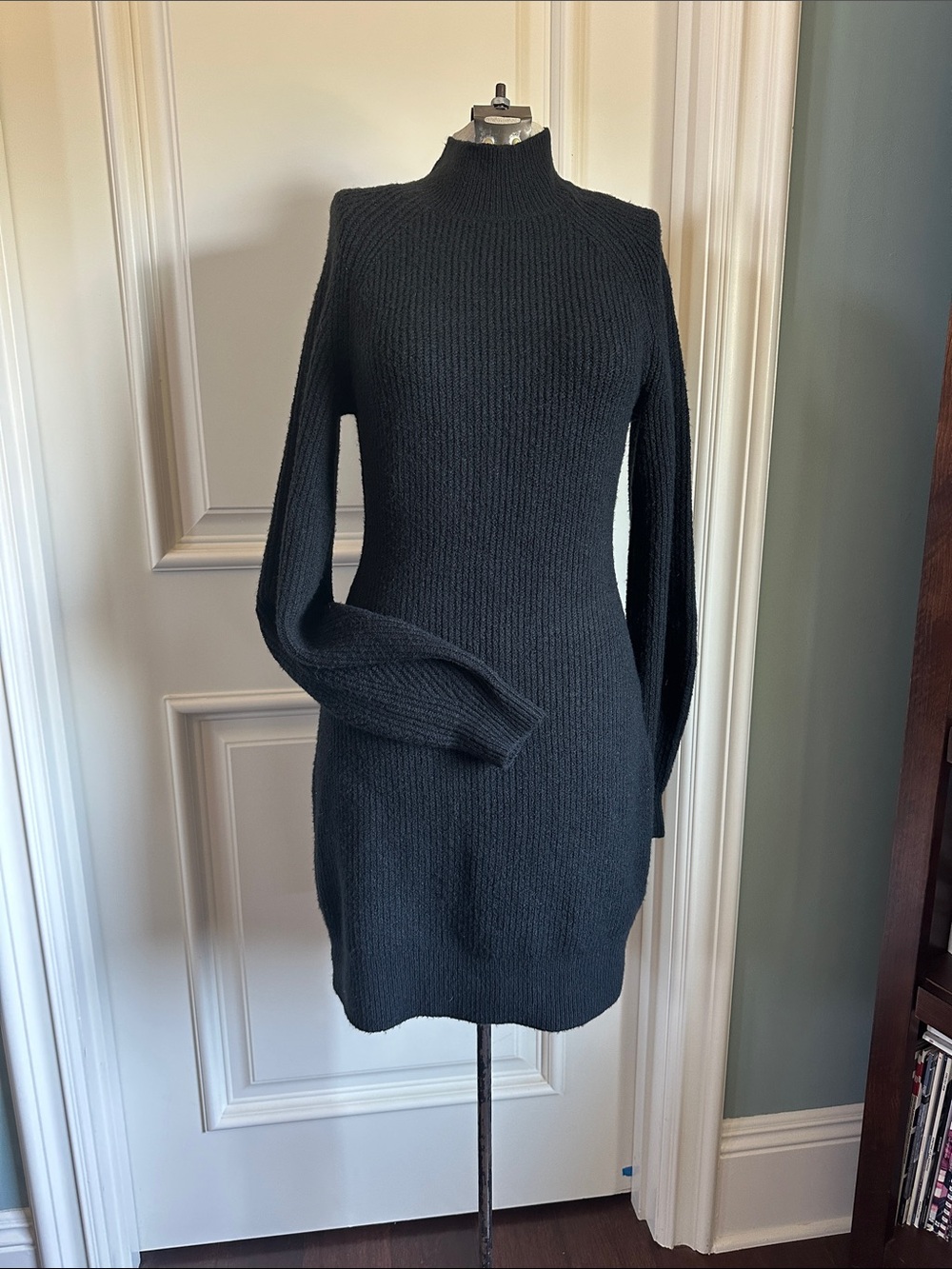 Abercrombie & Fitch Black Ribbed Knit Sweater Dress - NWT - XS